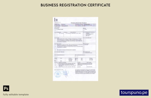Plantilla de certificado de incorporación de Liechtenstein lista para imprimir